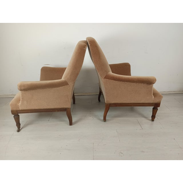Louis XVI Style Lounge Chairs and Ottoman, Set of 3 For Sale - Image 5 of 18