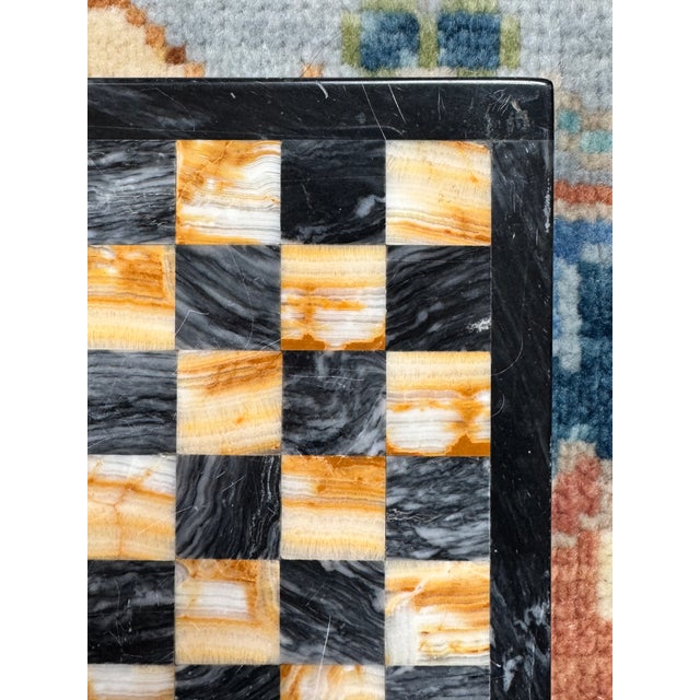 Traditional Onyx & Marble Chess or Checkers Board For Sale - Image 3 of 6
