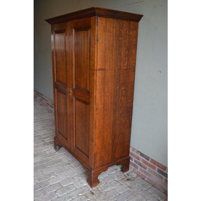 Wood Antique Oak Wooden Cupboard For Sale - Image 7 of 10