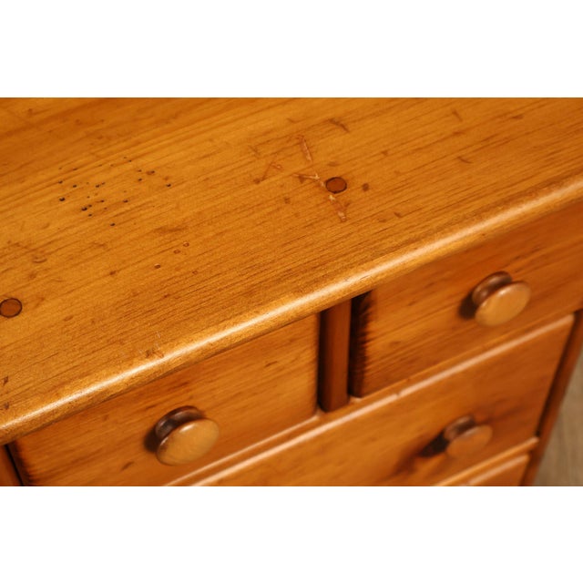 Brown Rustic Pine Four-Drawer Nightstand For Sale - Image 8 of 18