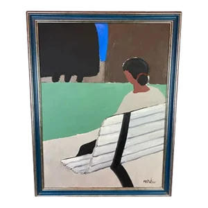 1990s Maurice Potier Figurative Oil Painting – Neo-Expressionist, Framed