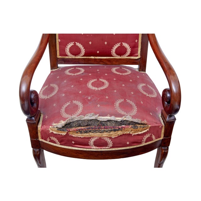 Wood Mid 19th Century Danish Mahogany Armchairs, 1860s, Set of 4 For Sale - Image 7 of 11