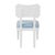 2020s Matthew Izzo Home Hayden Light Blue Performance Linen and Matte White Lacquer Bow Back Dining Chair For Sale - Image 5 of 7