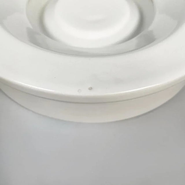 1970s Mid-Century Italian White Porcelain Stoneware Ashtray from Mangiarotti Danese, 1970s For Sale - Image 5 of 10