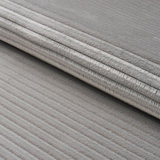SAMPLE - Schumacher Petite Channeled Velvet Fabric In Otter Grey For Sale