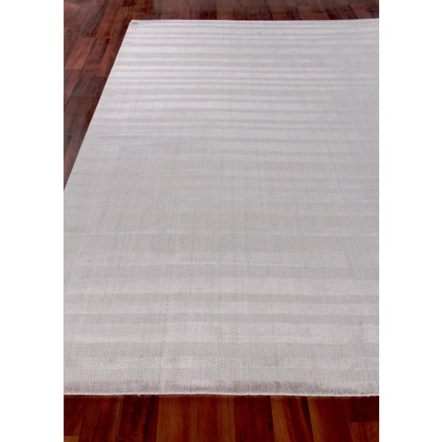 Iscar Hand loom Wool/Viscose Ash Rug-9'x12" For Sale - Image 4 of 8