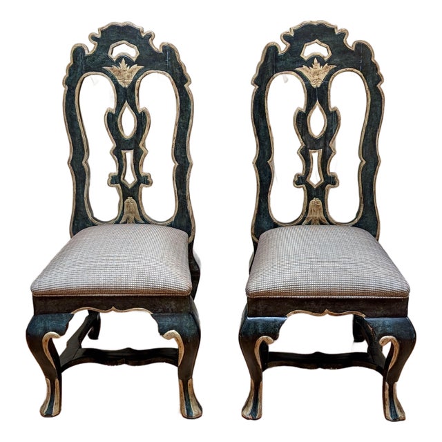 Pair of Michael Taylor Rococo Portuguese Side Chairs For Sale