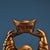 Metal Vintage Gilt Bronze Standing Maitreya Buddha Holding Gold Ingot For Sale - Image 7 of 9