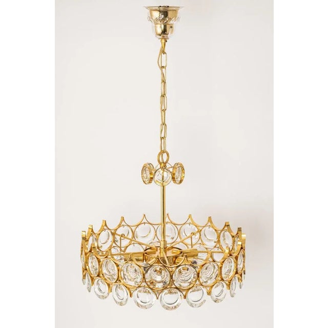 1970s Brass and Crystal Chandelier by Sciolari for Palwa, Germany, 1970s For Sale - Image 5 of 16