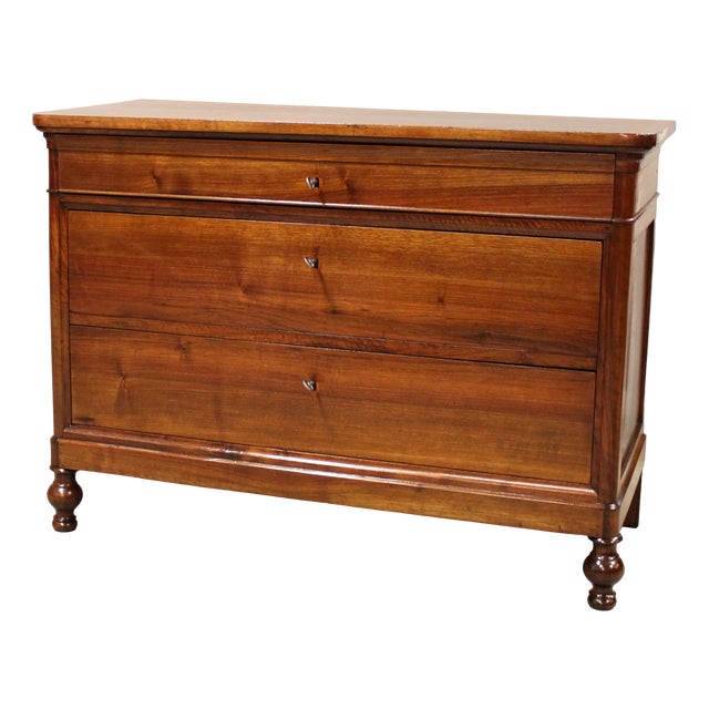 Antique Italian Charles X Chest of Drawers in Walnut For Sale