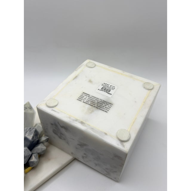 Stone West Elm by Eduardo Garza Marble Decorative Box White Marble Jewelry Keepsake Box For Sale - Image 7 of 8