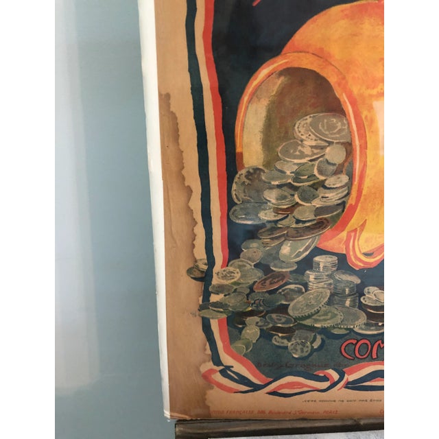 1910s Antique French Ww1 1917 Poster, "Laissez Circuler La Monnaie" For Sale - Image 5 of 7