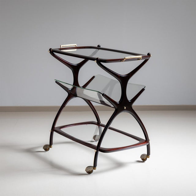 Cesare Lacca Bar Cart and Magazine Stand by Cesare Lacca, Italy 1960s For Sale - Image 4 of 10