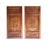 Wood 4 Pcs Chinese Brown Stain Lotus Pond Ducks Fishes Wood Panel Floor Screen For Sale - Image 7 of 9