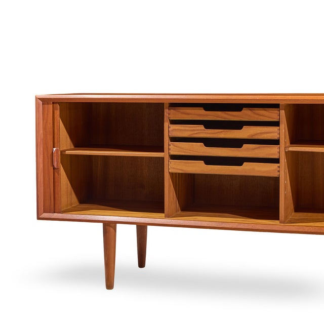 Brown Svend Aage Larsen Mid Century Danish Teak Tambour Door Credenza For Sale - Image 8 of 12