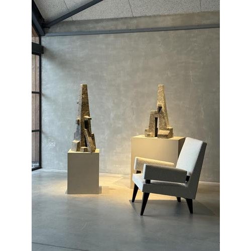 Unknown, Brutalist Sculptures, 1970s, Concrete, Set of 2 For Sale - Image 3 of 11