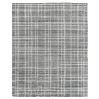 Cambridge Hand loom Bamboo/Silk Silver/White Rug-12'x15' For Sale