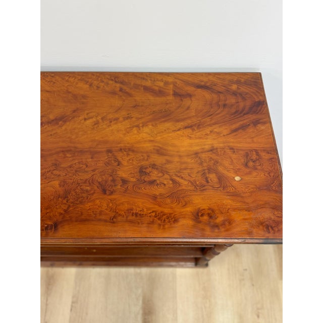 Mid 20th Century 1 of 1 Handmade Burlwood MCM Double Sided Shelf Room Divider For Sale - Image 13 of 14