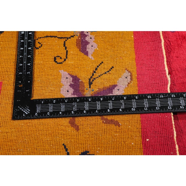 Textile Antique Red Chinese Art Deco Rug, 08'11 X 11'01 For Sale - Image 7 of 10