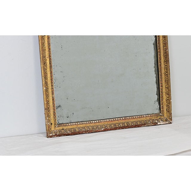 Gold French 18th Century Petite Gilt Mirror with Original Glass For Sale - Image 8 of 10