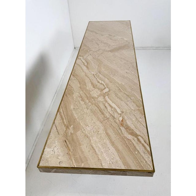 Mid-Century Modern Travertine Console