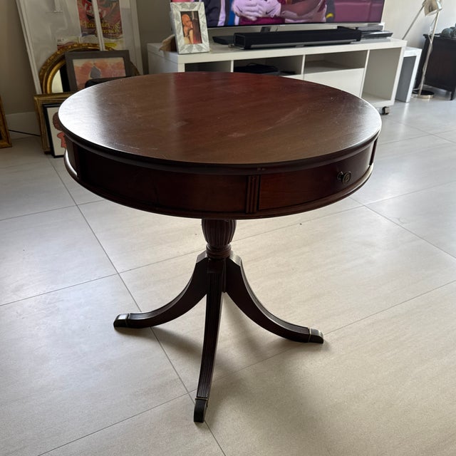 Early 18th Century Mahogony Single Drawer Drum Table For Sale In Miami - Image 6 of 6