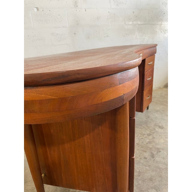 Mid Century Modern Kidney Shaped Desk For Sale - Image 9 of 12