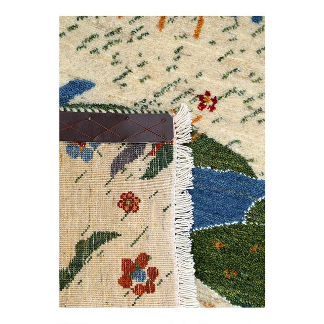 Traditional Pasargad DC Ivory Hand Knotted Persian Gabbeh Rug For Sale - Image 3 of 3