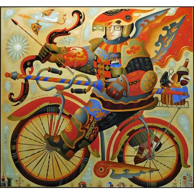 "The Hero" by Anton Arkhipov Original Oil Painting on Canvas Image Size : 54" x 52" Framed size : 61" x 59" Hand signed by...