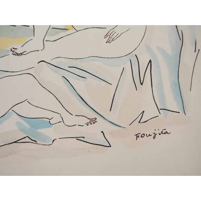 Léonard Tsuguharu Foujita, Nude in the Countryside, Original Engraving For Sale - Image 6 of 7