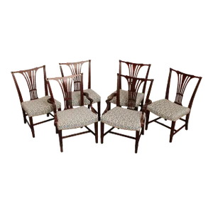 Early 21st Century John Widdicomb Chippendale Style Mahogany Dining Chairs - Set of 6