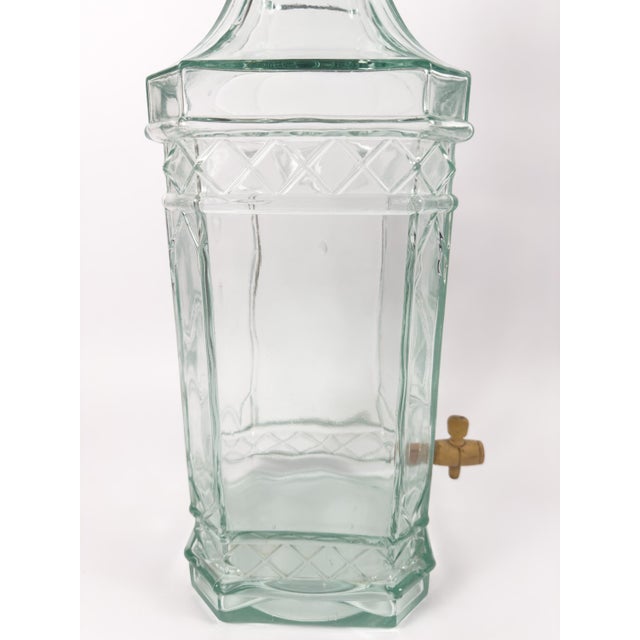Antique French Mold-Blown Glass Liquor Fountain With Wooden Spigot, Circa 1900 For Sale - Image 9 of 18