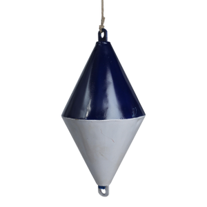 Large Blue and White Nautical Metal Signal Day Buoy, 1970's