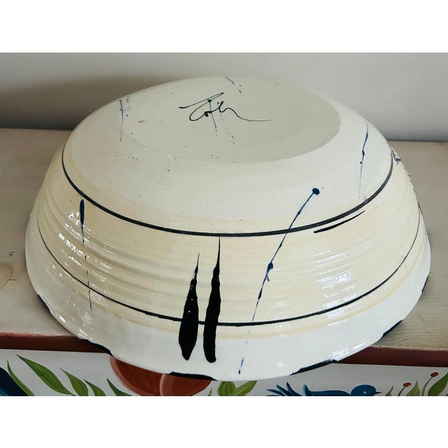 Off-white Large Tomato Pasta Bowl Earthenware Studio Pottery by Donna Toohey For Sale - Image 8 of 9