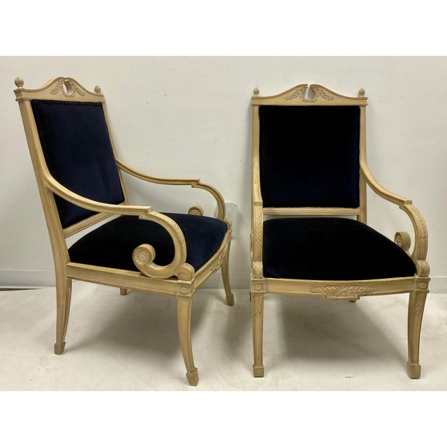 Mid 20th Century Carved French Bergere Chairs - A Pair For Sale - Image 11 of 11