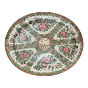 Large Antique Rose Medallion Platter
