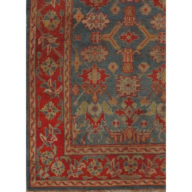19th Century Antique Red Turkish Oushak Area Rug, 6' X 9' For Sale - Image 5 of 6