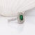Emerald Cut Zambian Emerald Diamond Double Halo Ring: Solid 14k Gold, 7x4mm, Size 6.75 For Sale In Columbus - Image 6 of 9