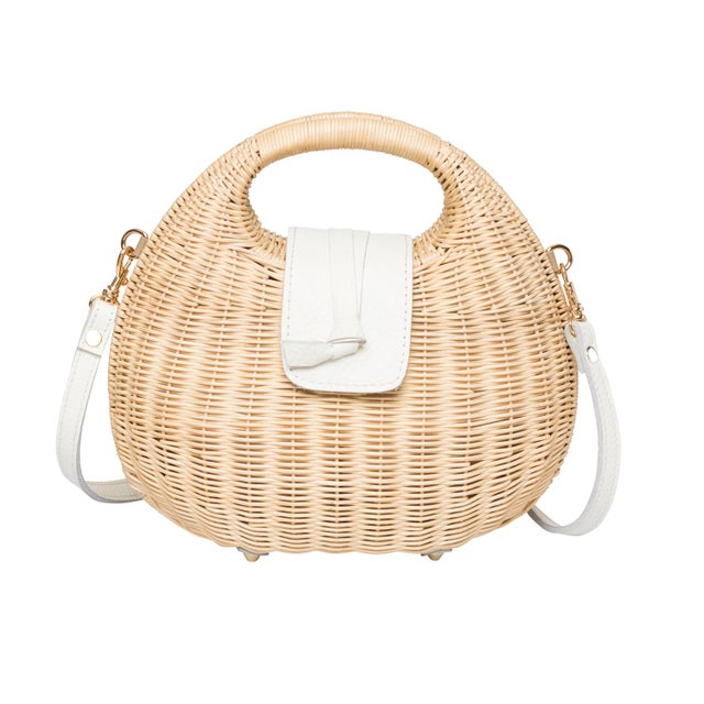 2020s Isi Cut Out Handle Clutch in Natural / White For Sale - Image 5 of 7