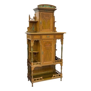 Art Nouveau Vertico Cabinet with Floral Painting, 1910s For Sale