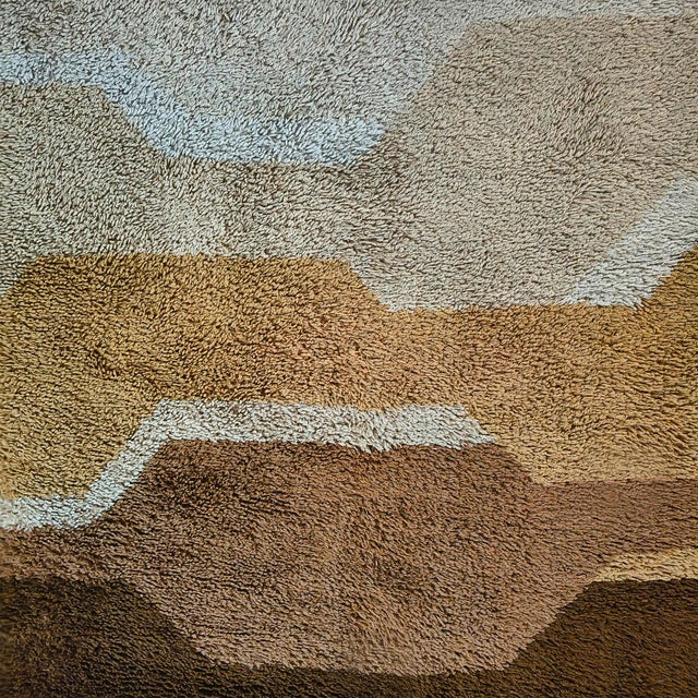 Mid-Century Modern Space Age Italian Wool Rug with Geometric Pattern, 1970s For Sale - Image 10 of 11