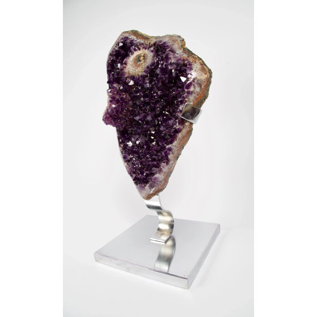 Gem grade, Amethyst Geode Sculpture The amethyst geodes from Uruguay are mined from the same rock formation as their...