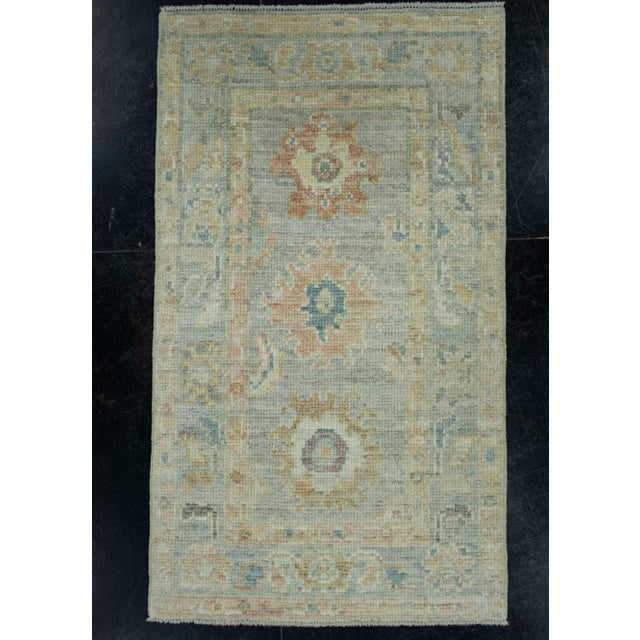 Blue Turkish Oushak Rug 1'10" x 3'3" #17308 For Sale - Image 8 of 8