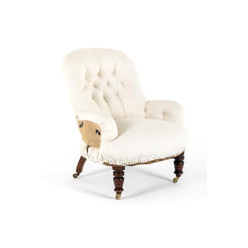 English Button Back Armchair For Sale - Image 4 of 13