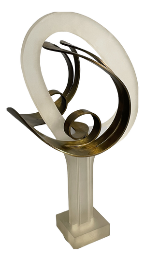 Cesar Doméla, Dutch Modern Sculpture, 1970s, Acrylic Glass and Brass