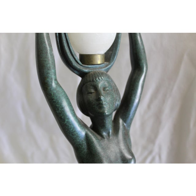 Art Deco 1990s Art Deco Nude Lady Lamp For Sale - Image 3 of 17
