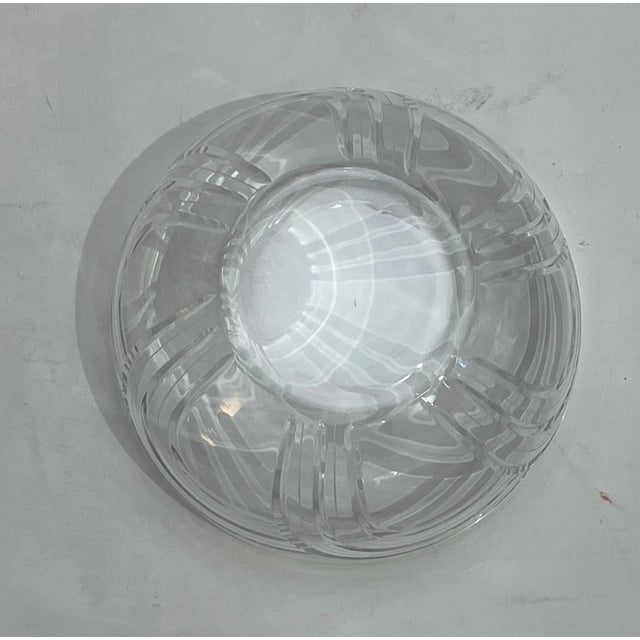 Rogaska "Maestro" Centerpiece Leaded Crystal Bowl | Modern Etched Design | Yugoslavia For Sale - Image 4 of 6
