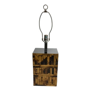 Karl Springer Inspired Chrome Bamboo Lamp For Sale