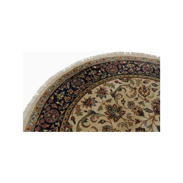 Round Persian Sarouk Farahan Area Rug 5x5 For Sale - Image 4 of 10