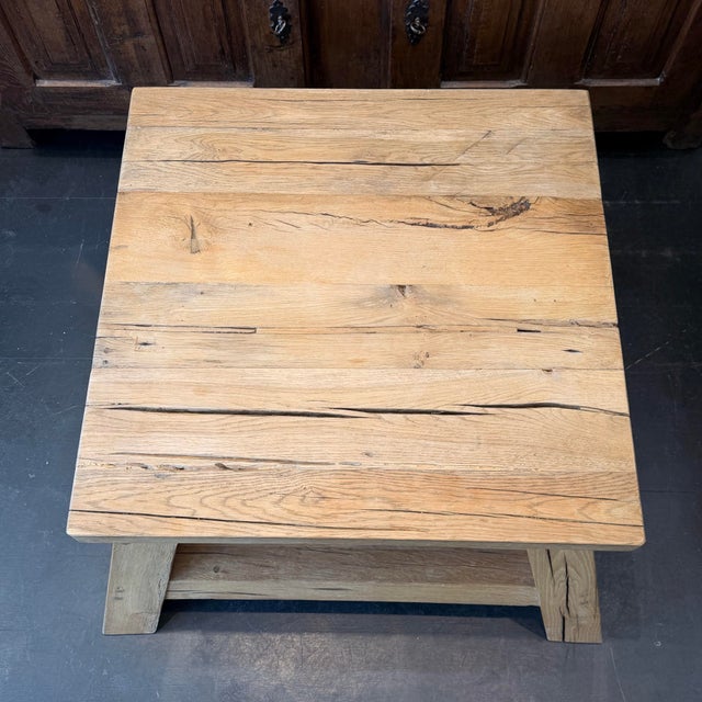 Shabby Chic 1980s Reclaimed Oak Coffee Table, With Rotating Top For Sale - Image 3 of 12